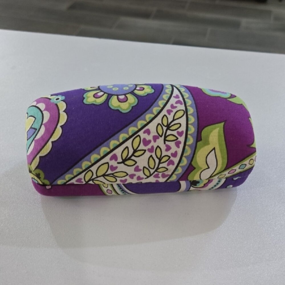 Vera Bradley Floral Paisley Sunglass Hard Case Purple Pink Green